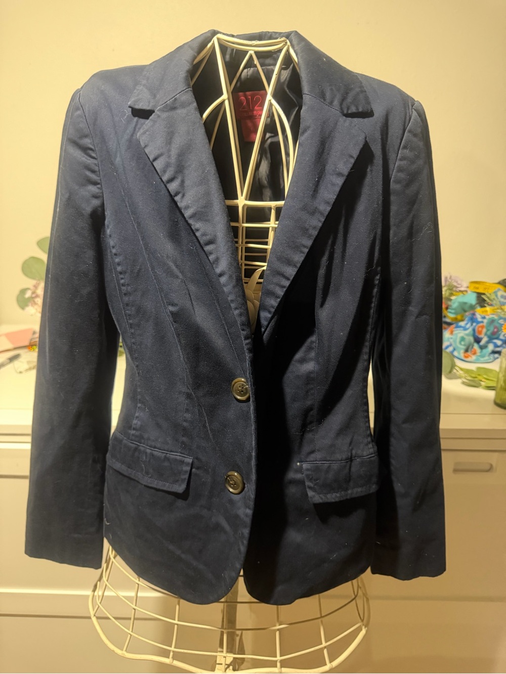212 Collection Dark Navy Two-Button Tailored Blazer